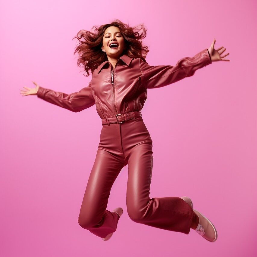 woman, leap, pleasure